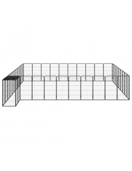 Box Cani 42 Pannelli Nero 50x100 cm Acciaio Verniciato Polvere