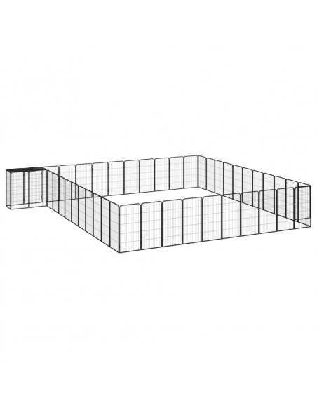 Box Cani 46 Pannelli Nero 50x100 cm Acciaio Verniciato Polvere