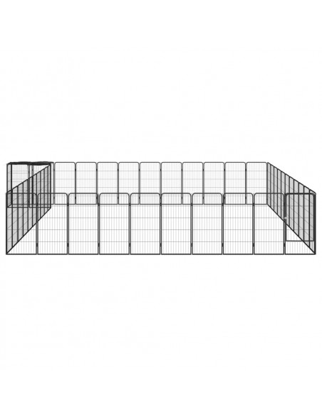 Box Cani 46 Pannelli Nero 50x100 cm Acciaio Verniciato Polvere