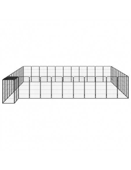 Box Cani 46 Pannelli Nero 50x100 cm Acciaio Verniciato Polvere
