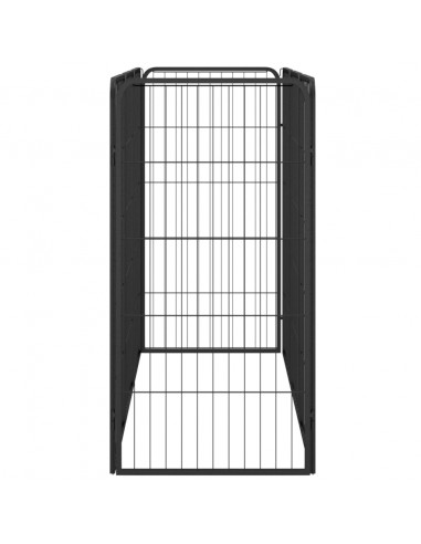 Box Cani 8 Pannelli Nero 50x100 cm Acciaio Verniciato Polvere