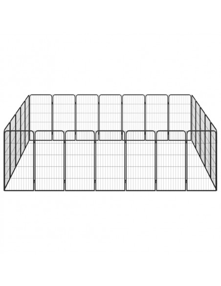 Box Cani 24 Pannelli Nero 50x100 cm Acciaio Verniciato Polvere