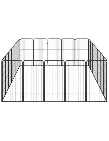 Box Cani 24 Pannelli Nero 50x100 cm Acciaio Verniciato Polvere
