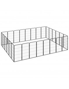 Box Cani 28 Pannelli Nero 50x100 cm Acciaio Verniciato Polvere 2