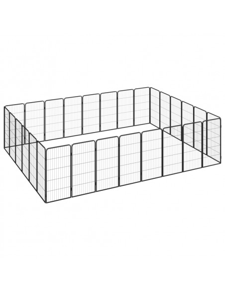 Box Cani 28 Pannelli Nero 50x100 cm Acciaio Verniciato Polvere
