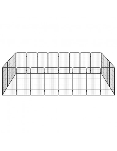 Box Cani 28 Pannelli Nero 50x100 cm Acciaio Verniciato Polvere