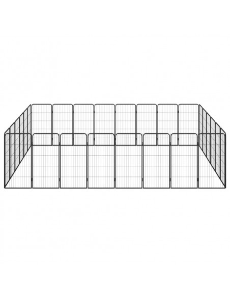 Box Cani 28 Pannelli Nero 50x100 cm Acciaio Verniciato Polvere