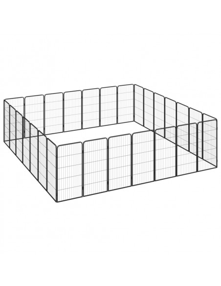 Box Cani 28 Pannelli Nero 50x100 cm Acciaio Verniciato Polvere