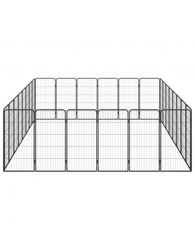Box Cani 28 Pannelli Nero 50x100 cm Acciaio Verniciato Polvere