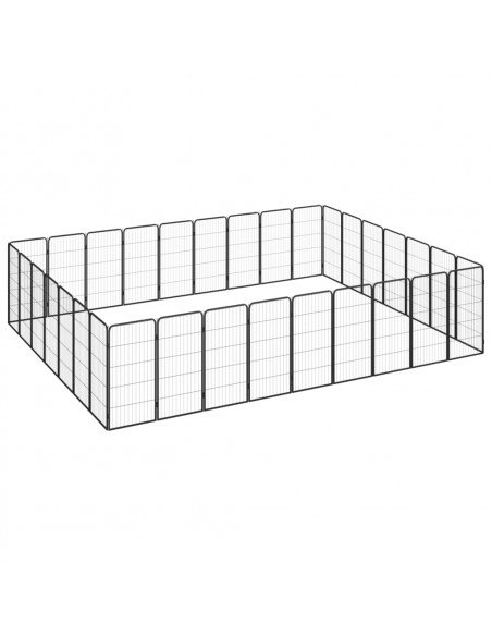 Box Cani 32 Pannelli Nero 50x100 cm Acciaio Verniciato Polvere