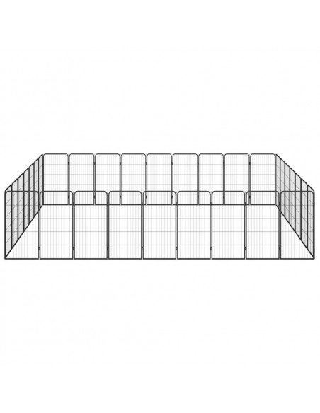 Box Cani 32 Pannelli Nero 50x100 cm Acciaio Verniciato Polvere