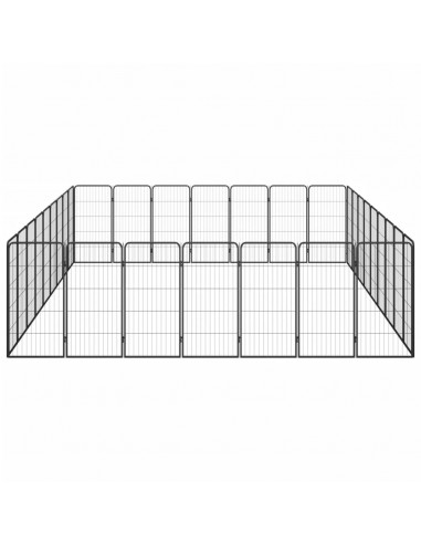 Box Cani 32 Pannelli Nero 50x100 cm Acciaio Verniciato Polvere