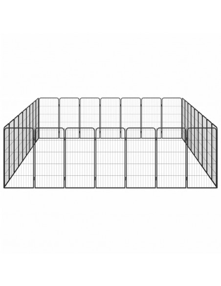 Box Cani 32 Pannelli Nero 50x100 cm Acciaio Verniciato Polvere