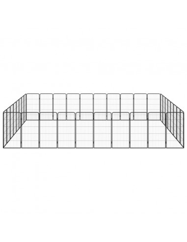 Box Cani 36 Pannelli Nero 50x100 cm Acciaio Verniciato Polvere