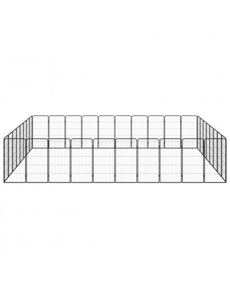 Box Cani 36 Pannelli Nero 50x100 cm Acciaio Verniciato Polvere