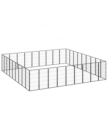 Box Cani 36 Pannelli Nero 50x100 cm Acciaio Verniciato Polvere
