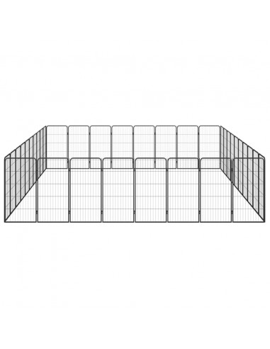 Box Cani 36 Pannelli Nero 50x100 cm Acciaio Verniciato Polvere
