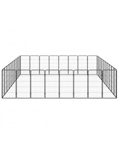 Box Cani 36 Pannelli Nero 50x100 cm Acciaio Verniciato Polvere