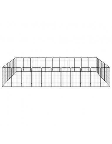 Box Cani 40 Pannelli Nero 50x100 cm Acciaio Verniciato Polvere