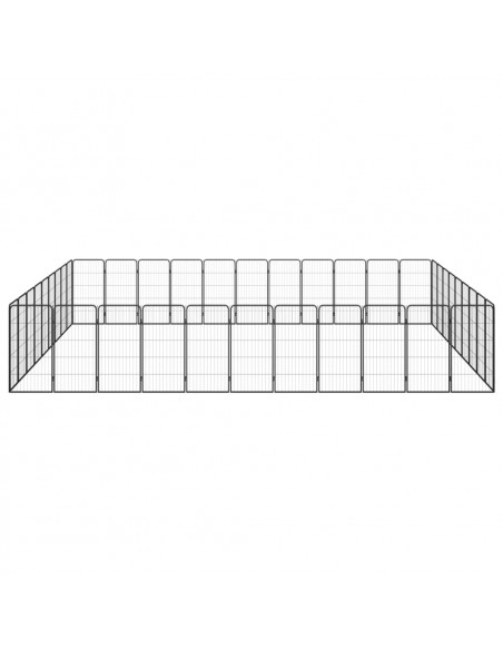 Box Cani 40 Pannelli Nero 50x100 cm Acciaio Verniciato Polvere