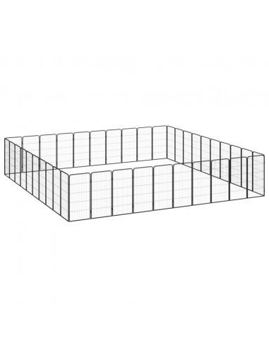 Box Cani 40 Pannelli Nero 50x100 cm Acciaio Verniciato Polvere