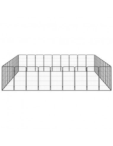 Box Cani 40 Pannelli Nero 50x100 cm Acciaio Verniciato Polvere