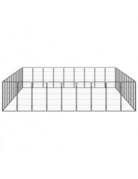 Box Cani 40 Pannelli Nero 50x100 cm Acciaio Verniciato Polvere