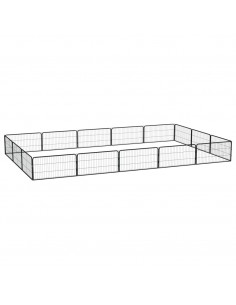 Box Cani 16 Pannelli Nero 100x50 cm Acciaio Verniciato Polvere 2