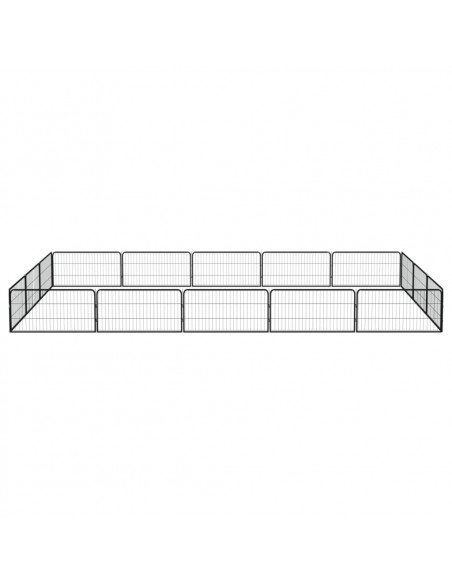 Box Cani 16 Pannelli Nero 100x50 cm Acciaio Verniciato Polvere