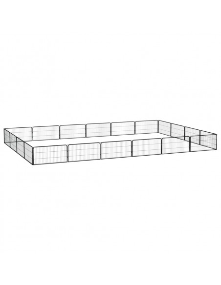 Box Cani 20 Pannelli Nero 100x50 cm Acciaio Verniciato Polvere