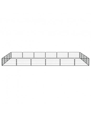 Box Cani 20 Pannelli Nero 100x50 cm Acciaio Verniciato Polvere