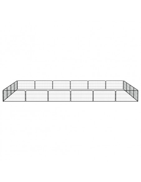 Box Cani 20 Pannelli Nero 100x50 cm Acciaio Verniciato Polvere