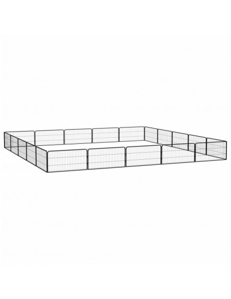 Box Cani 20 Pannelli Nero 100x50 cm Acciaio Verniciato Polvere