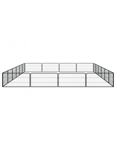 Box Cani 20 Pannelli Nero 100x50 cm Acciaio Verniciato Polvere
