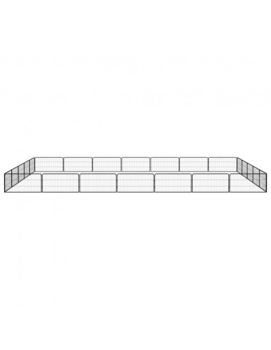Box Cani 24 Pannelli Nero 100x50 cm Acciaio Verniciato Polvere