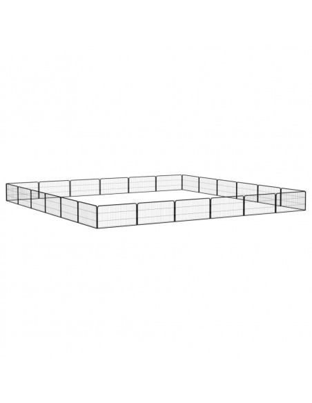 Box Cani 24 Pannelli Nero 100x50 cm Acciaio Verniciato Polvere
