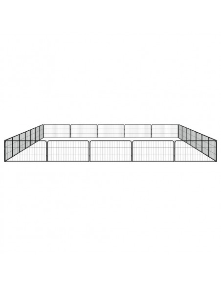 Box Cani 24 Pannelli Nero 100x50 cm Acciaio Verniciato Polvere