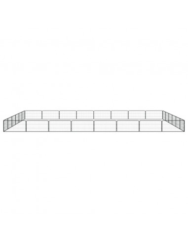 Box Cani 28 Pannelli Nero 100x50 cm Acciaio Verniciato Polvere