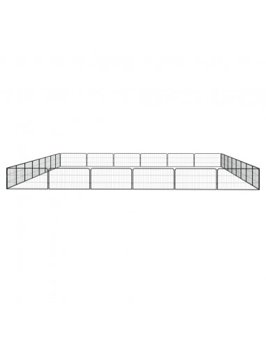 Box Cani 28 Pannelli Nero 100x50 cm Acciaio Verniciato Polvere