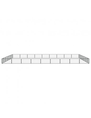 Box Cani 32 Pannelli Nero 100x50 cm Acciaio Verniciato Polvere