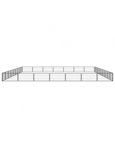 Box Cani 32 Pannelli Nero 100x50 cm Acciaio Verniciato Polvere