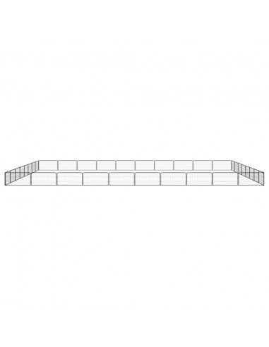 Box Cani 36 Pannelli Nero 100x50 cm Acciaio Verniciato Polvere