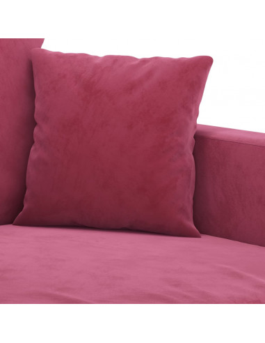 Set di Divani 2 pz con Cuscini Rosso Vino in Velluto