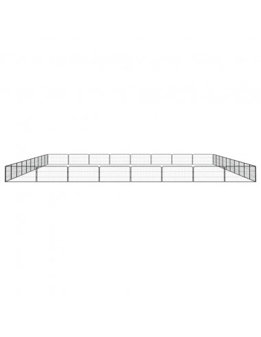 Box Cani 36 Pannelli Nero 100x50 cm Acciaio Verniciato Polvere