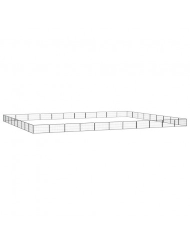 Box Cani 40 Pannelli Nero 100x50 cm Acciaio Verniciato Polvere