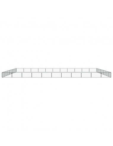 Box Cani 40 Pannelli Nero 100x50 cm Acciaio Verniciato Polvere