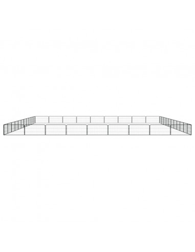 Box Cani 40 Pannelli Nero 100x50 cm Acciaio Verniciato Polvere