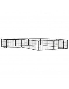 Box Cani 12 Pannelli Nero 100x50 cm Acciaio Verniciato Polvere 2