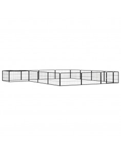 Box Cani 16 Pannelli Nero 100x50 cm Acciaio Verniciato Polvere 2