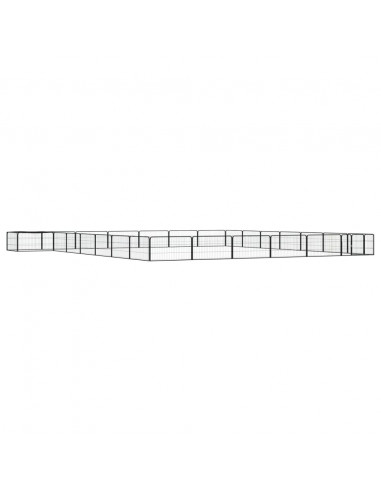 Box Cani 28 Pannelli Nero 100x50 cm Acciaio Verniciato Polvere